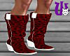 Leopard Fuzzy Boots red
