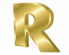 3D gold letter R