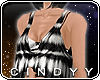[ Dyed Stripe Black Crop