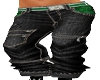 [TK] Black+Green Jeans