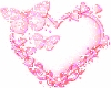 LL-Pink butterfly Heart