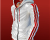 Hoodie top-white and red