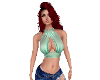 Satin Halter Mint Green