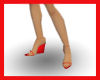 Red Silken Heel Wedges