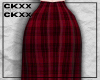red tartan long skirt