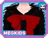 Kids Black Fur + Bow Red