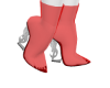 Boots Red YS Silver