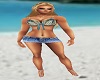 Teal Bikini w Jran Skirt