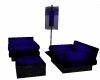 black blue couch set