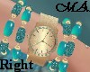 *Gold&Turquoise Watch/R
