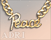 ~A: Peace'Gold Necklace