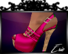Pink buckle heels