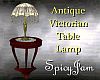 Antq Table w/Lamp cutgls