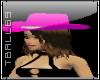 pink hat with brown hair