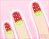 ♡ strawberry nails short