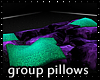 Teal night group pillows