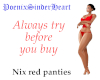 Nix red panties