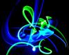 blue and green rave atom