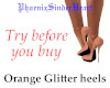 Orange Glitter heels