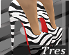 3|Zebra Red Bottom Heels