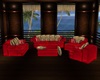 Romantic Red Sofa Set