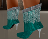 Teal Short Leather Boots