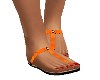 ORANGE FLAT HEEL SANDALS