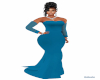 Mosaic Blue Vintage Gown
