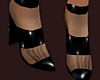 Black Pvc Straped Shoes