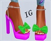 Queen Pink Green Shoes