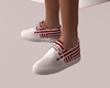 Red and White Loafers