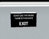 Blk and white exit sign