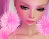 P! Fur Earrings - Pinku