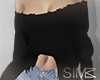 *S* Tattered sweater blk