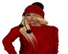 RED KNIT HAT/ BLONDE