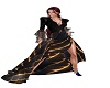 draped black/gold velvet