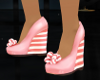 Pink Candy Stripe Wedges