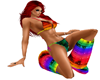 rainbow (boots, bikini)