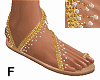 pearls&gold sandals - F