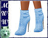 Blue Mesh Ankle Boot