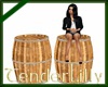 wooden barrel seats