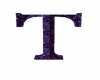 purple glitter letter T