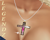 Pink Sparkle Gold Cross
