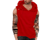 red shirt + tatoo