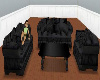 Black quilted sofa