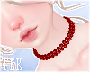 [T] Pearl choker Red