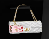 White CC Flap Bag Lips