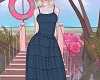frill gown navy