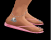 Pink Heart flip flops