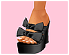 Lulu. Blk Bow Heels.